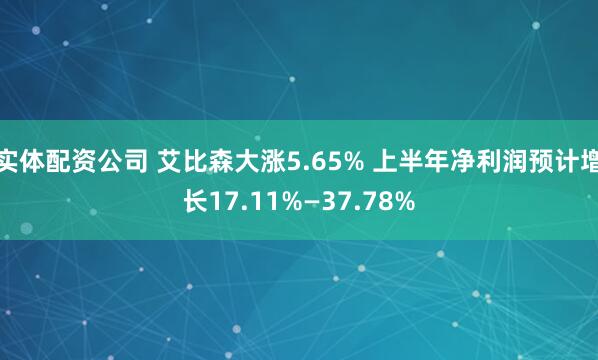 实体配资公司 艾比森大涨5.65% 上半年净利润预计增长17.11%—37.78%